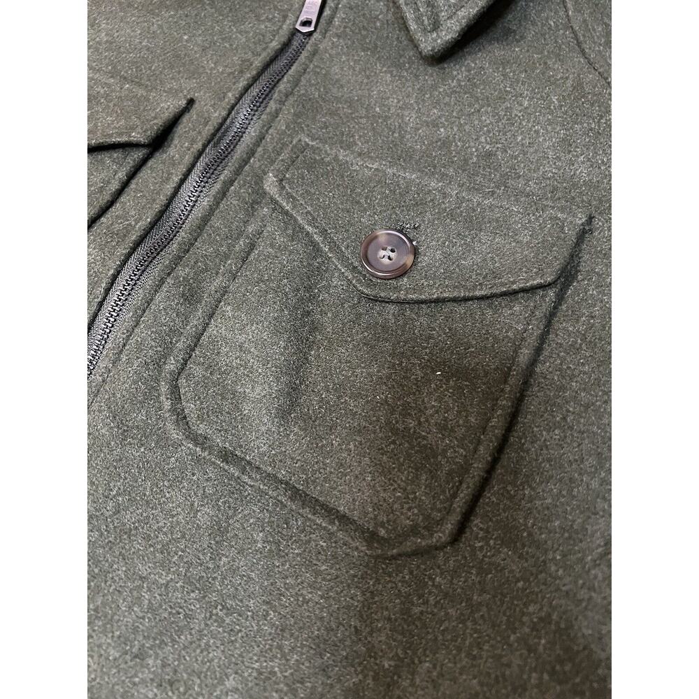 Avec Les Filles Olive Green Army Zip Up Utility Jacket "wool like" Size M - Picture 12 of 12